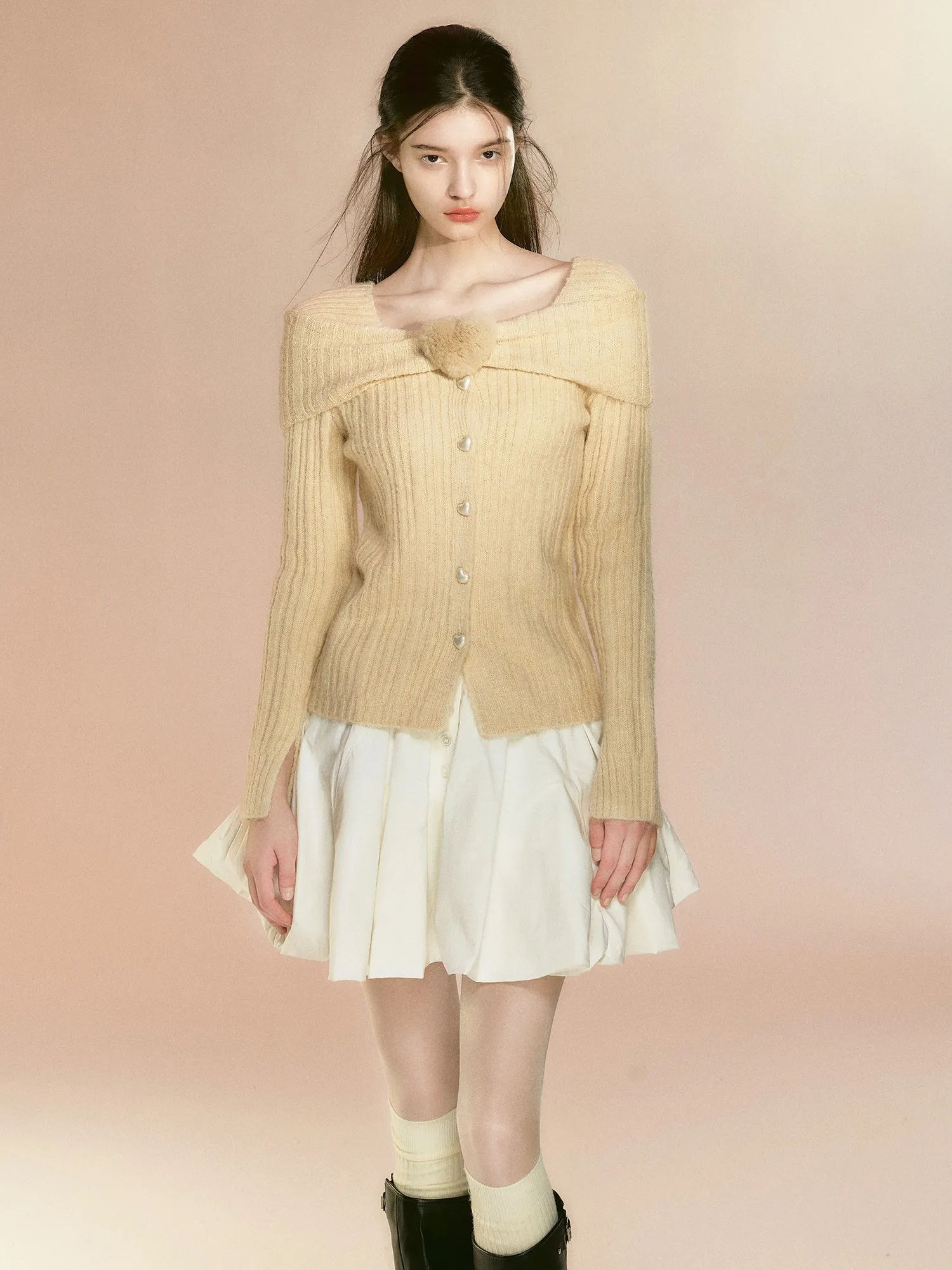 Three-dimensional Love Knitted Cardigan