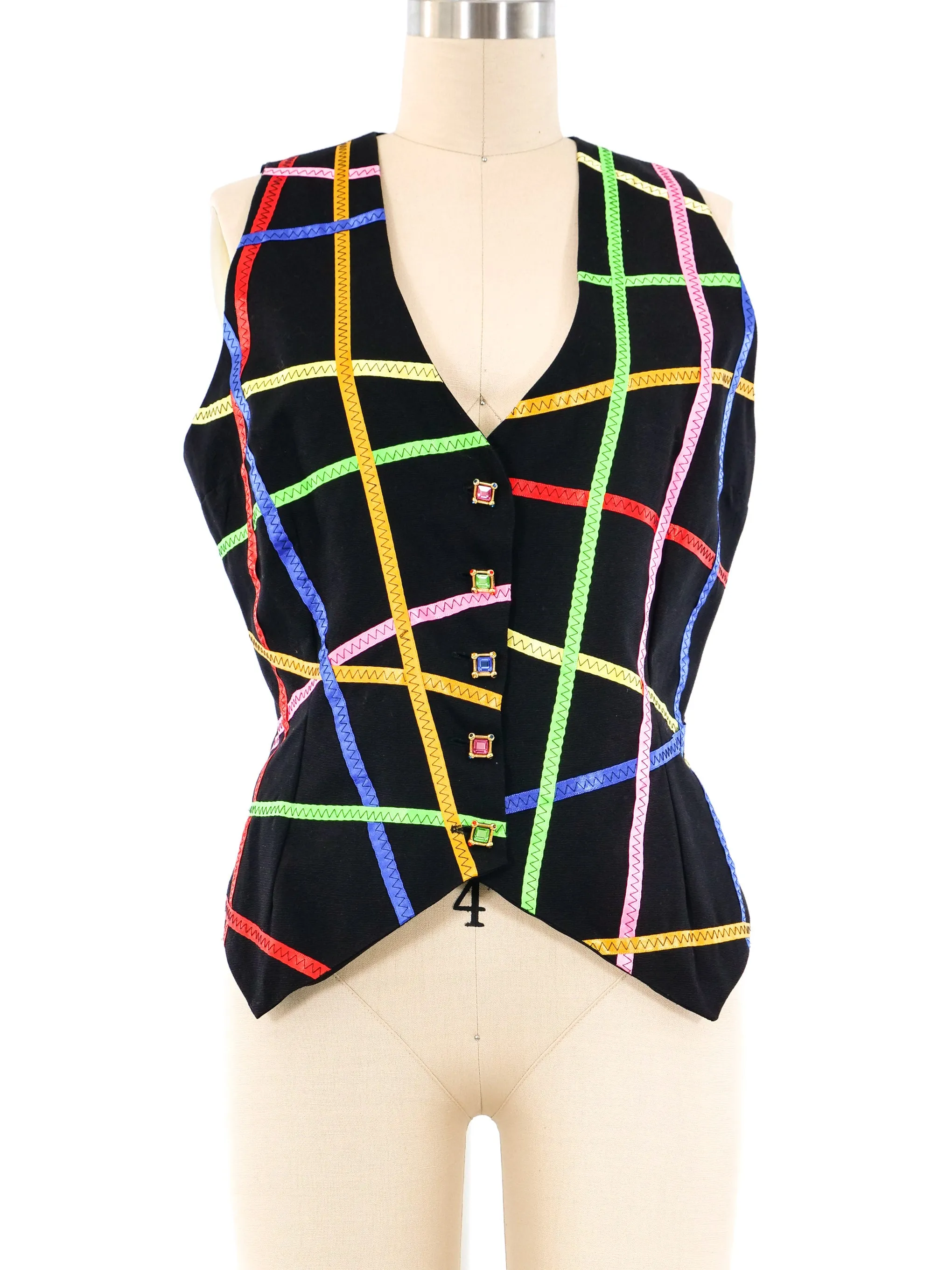 Todd Oldham Rainbow Ribbon Vest