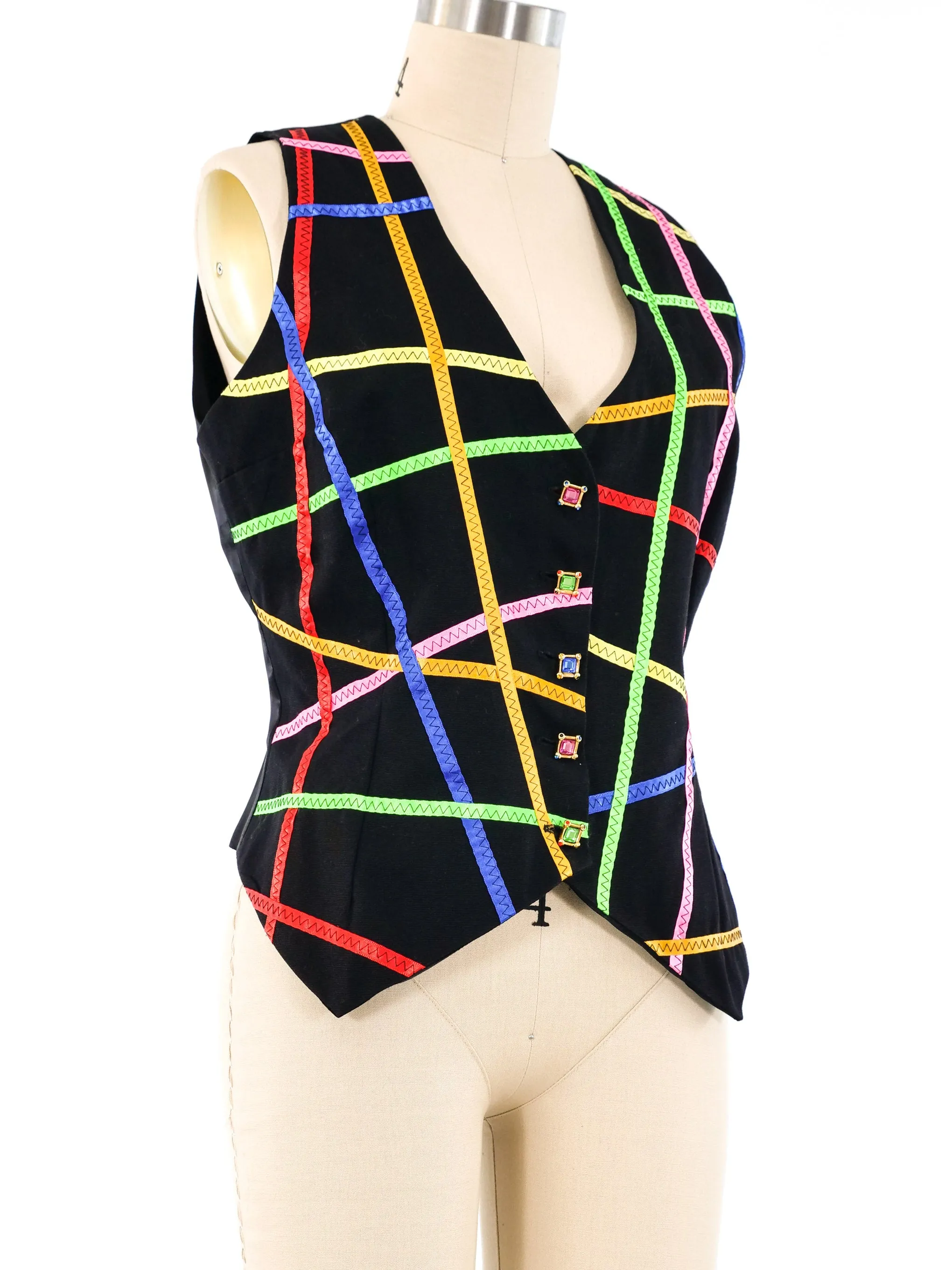 Todd Oldham Rainbow Ribbon Vest