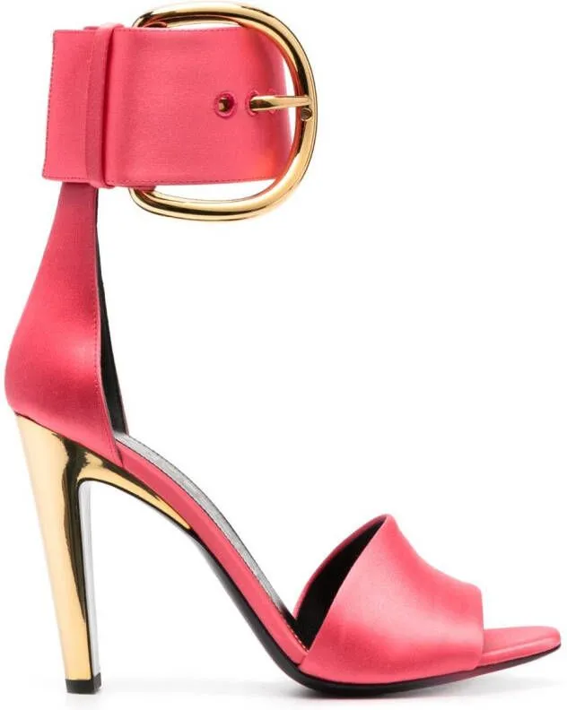 TOM FORD buckled satin 105mm sandals Pink