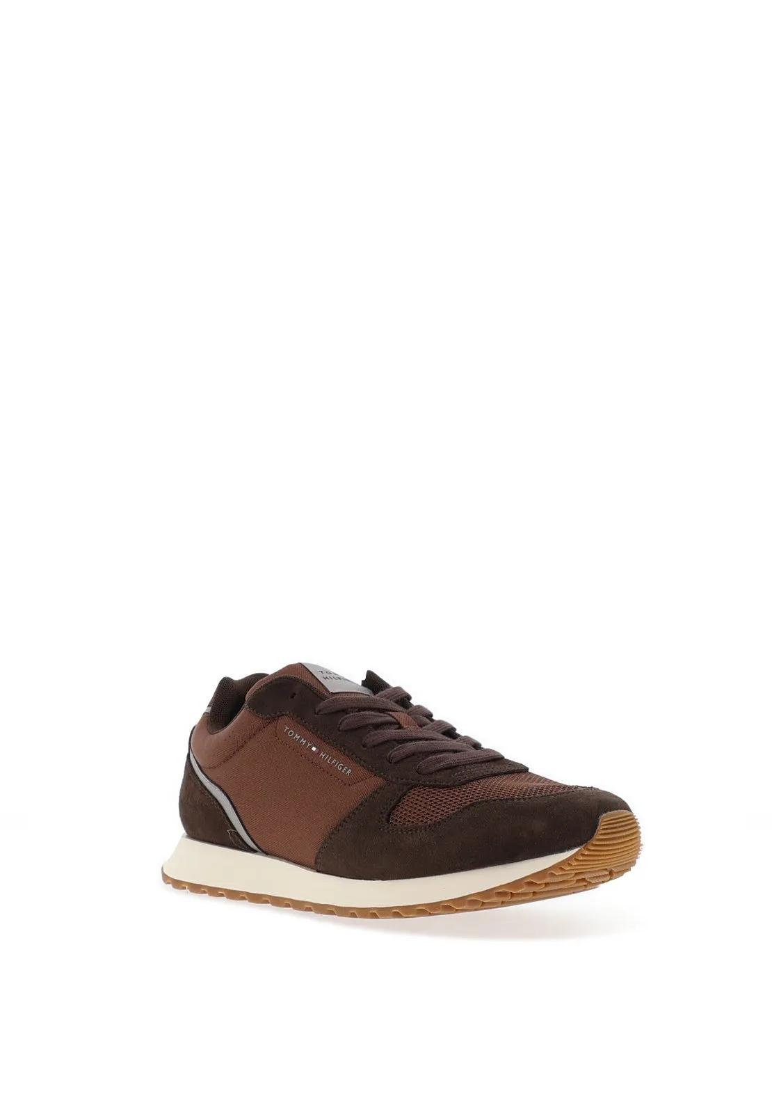 Tommy Hilfiger Essential Mixed Texture Trainers, Ebony Brown