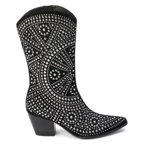 Twain Studded Pointed Toe Zippered Cowboy Boots