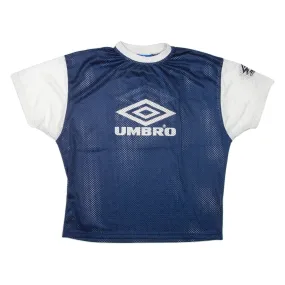 UMBRO Mens Football Shirt Jersey Blue XL