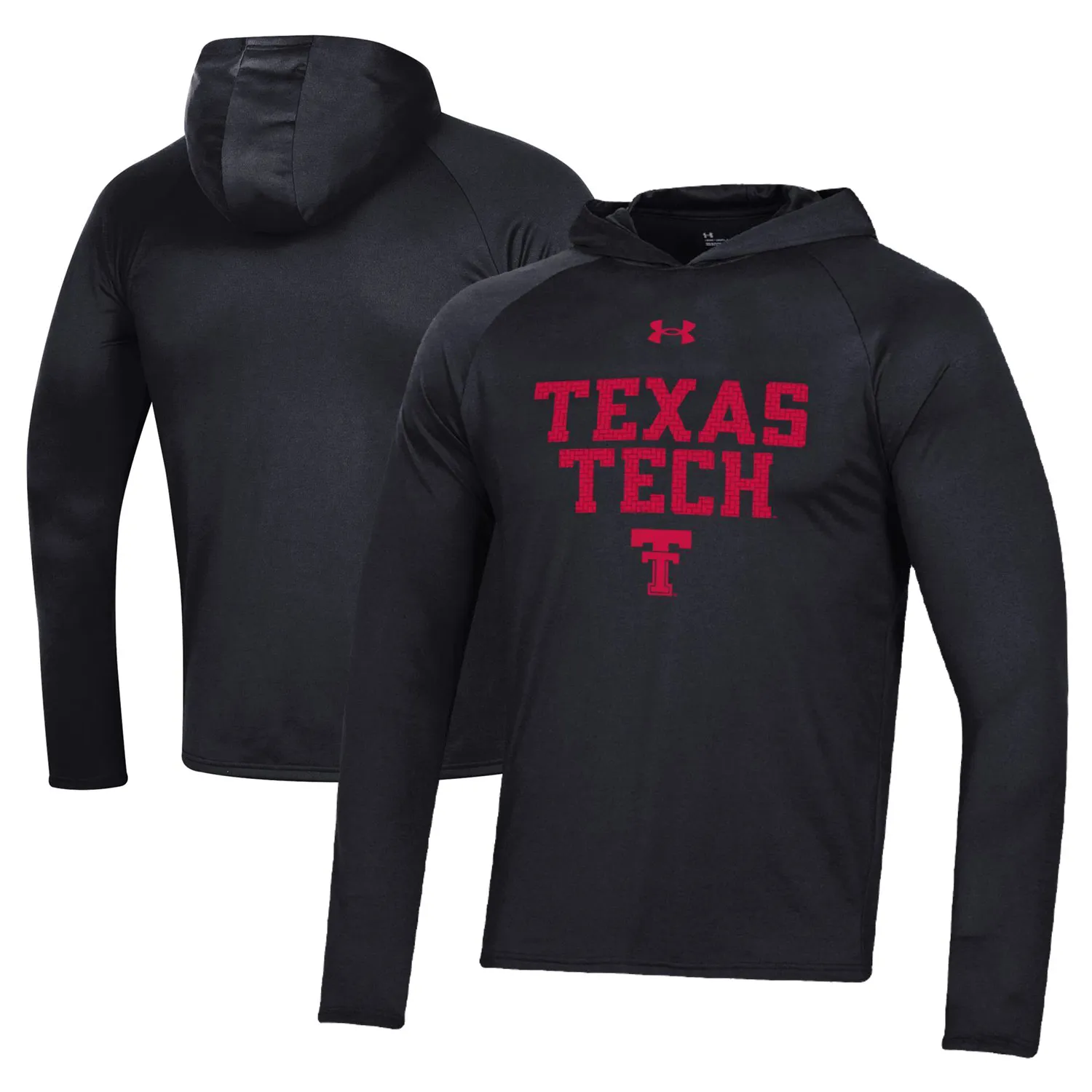 Under Armour  Texas Tech Red Raiders Black Throwback Tech Long Sleeve Hoodie T-Shirt