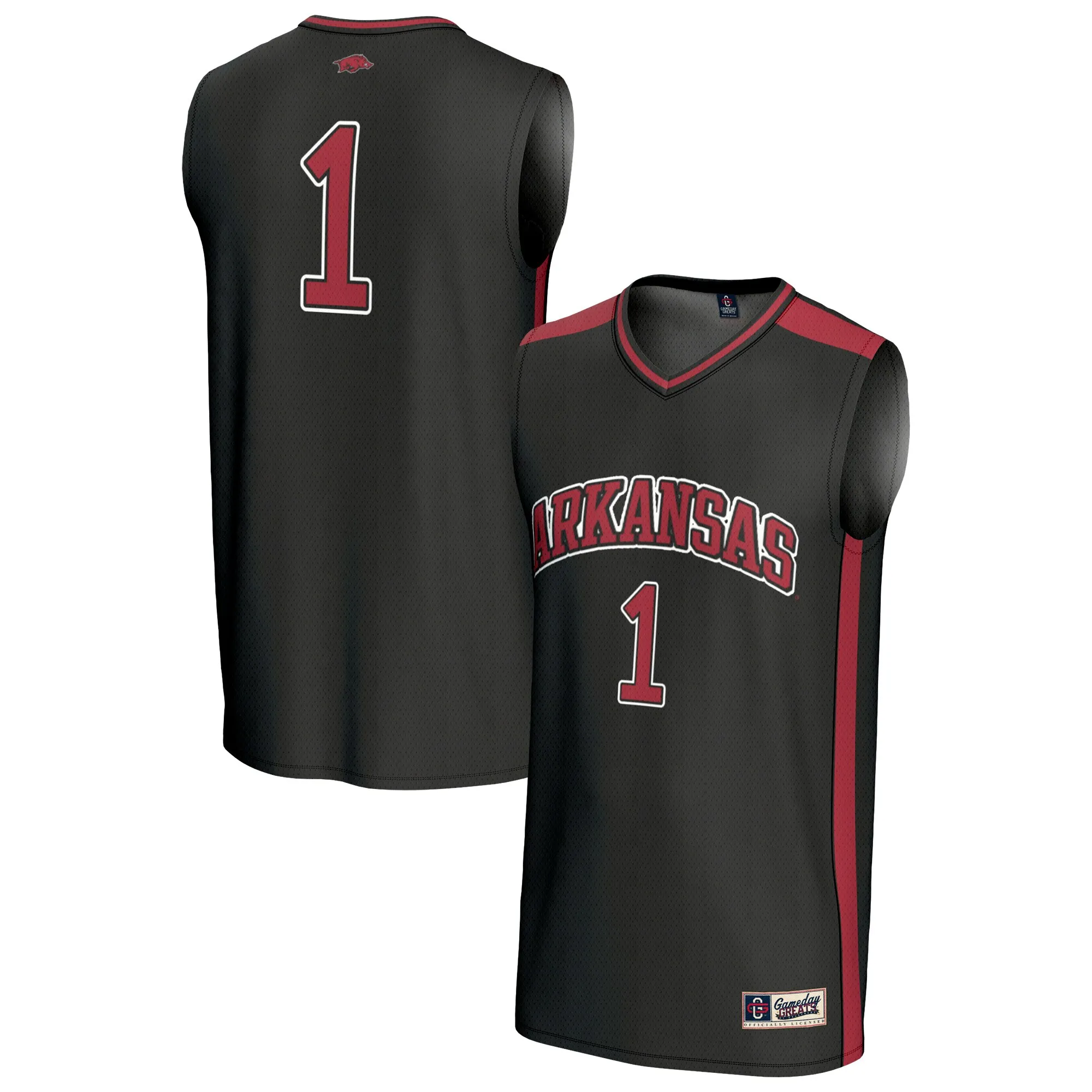 Unisex GameDay Greats #1 Black Arkansas Razorbacks Lightweight Basketball Fashion Jersey