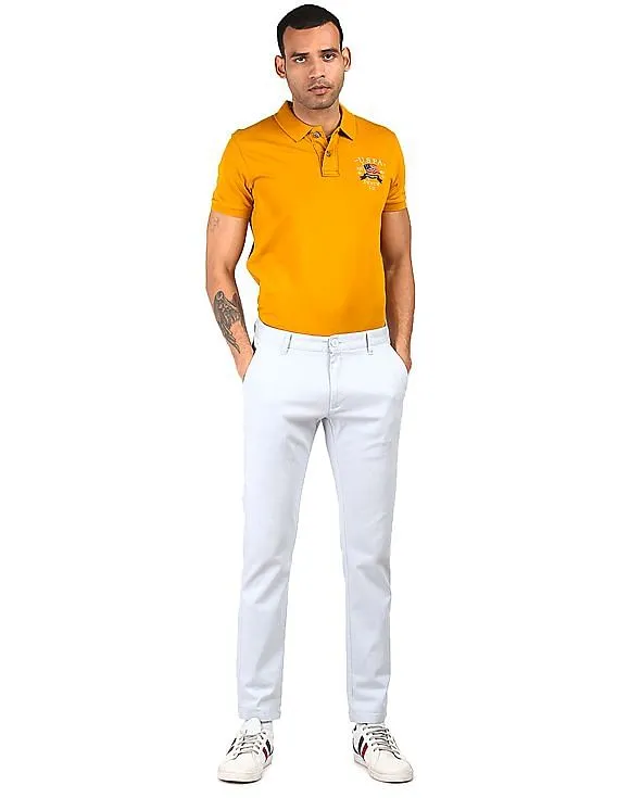 U.S. Polo Assn. Denim Co. Men Mustard Solid Polo T-Shirt