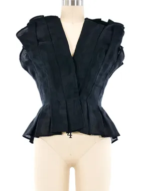 Victor Costa Pleated Organza Vest