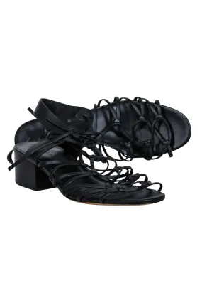 Vince - Black Leather Strappy Sandals Sz 9