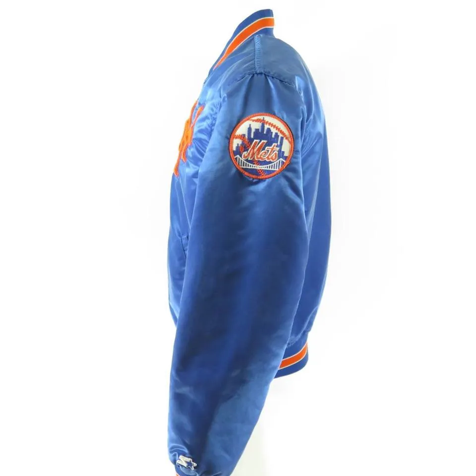 Vintage 80s Starter New Yorks Mets Jacket L MLB Baseball Satin