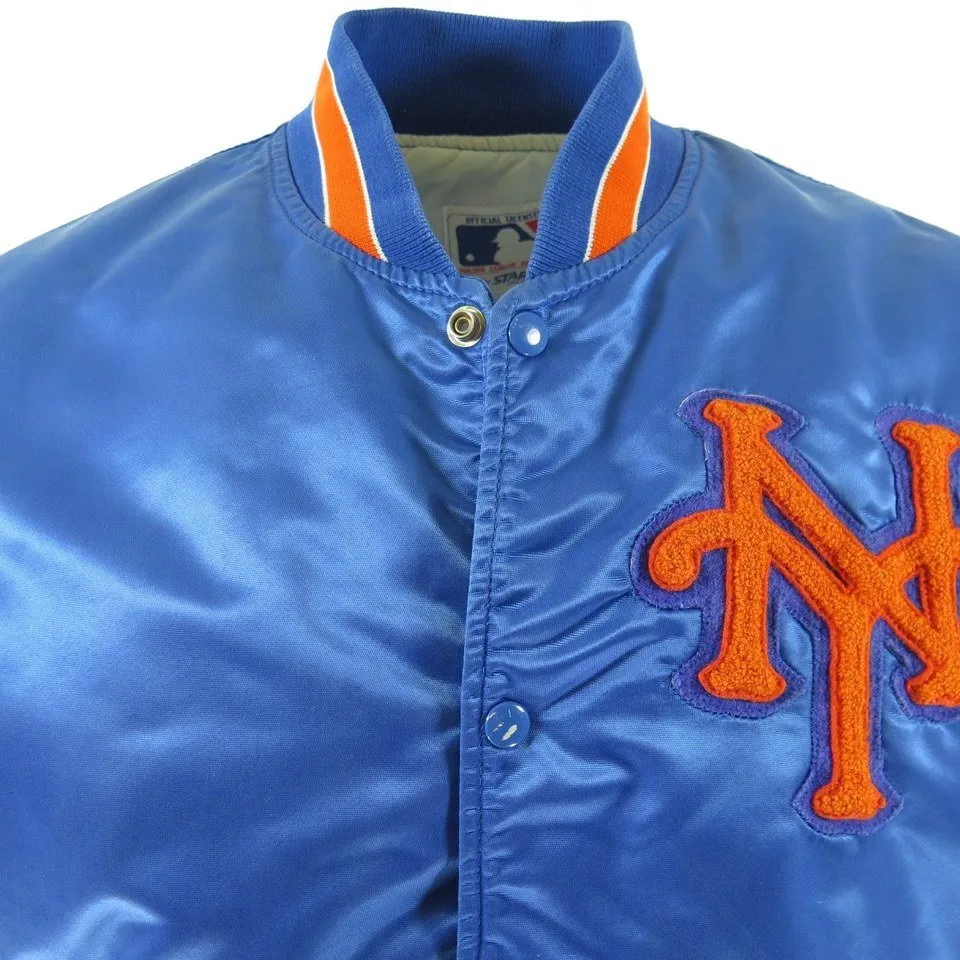 Vintage 80s Starter New Yorks Mets Jacket L MLB Baseball Satin