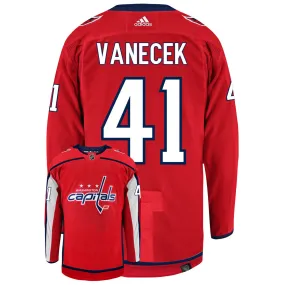 Vitek Vanecek Washington Capitals Adidas Primegreen Authentic NHL Hockey Jersey     