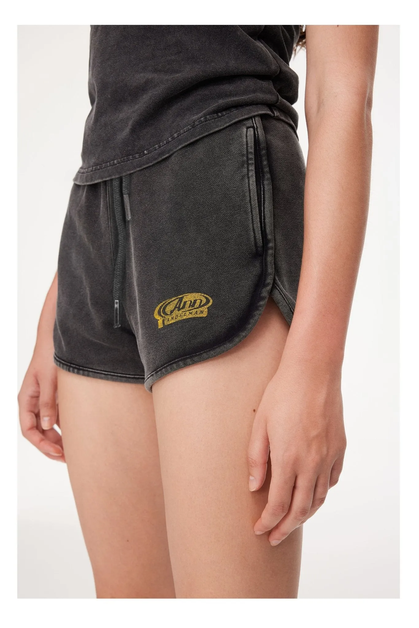 Washed Grey Logo Shorts-