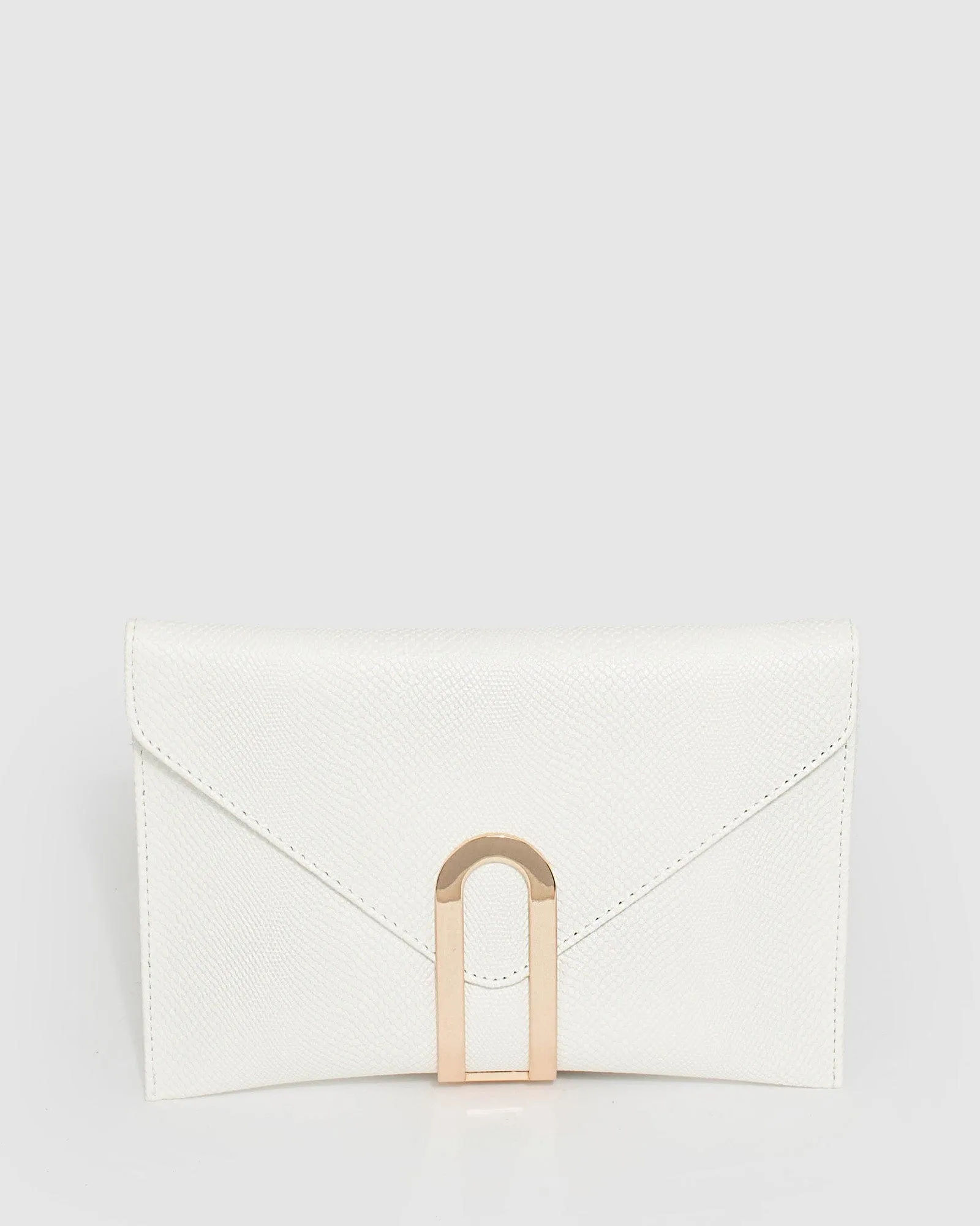 White Kimberly Clasp Clutch Bag