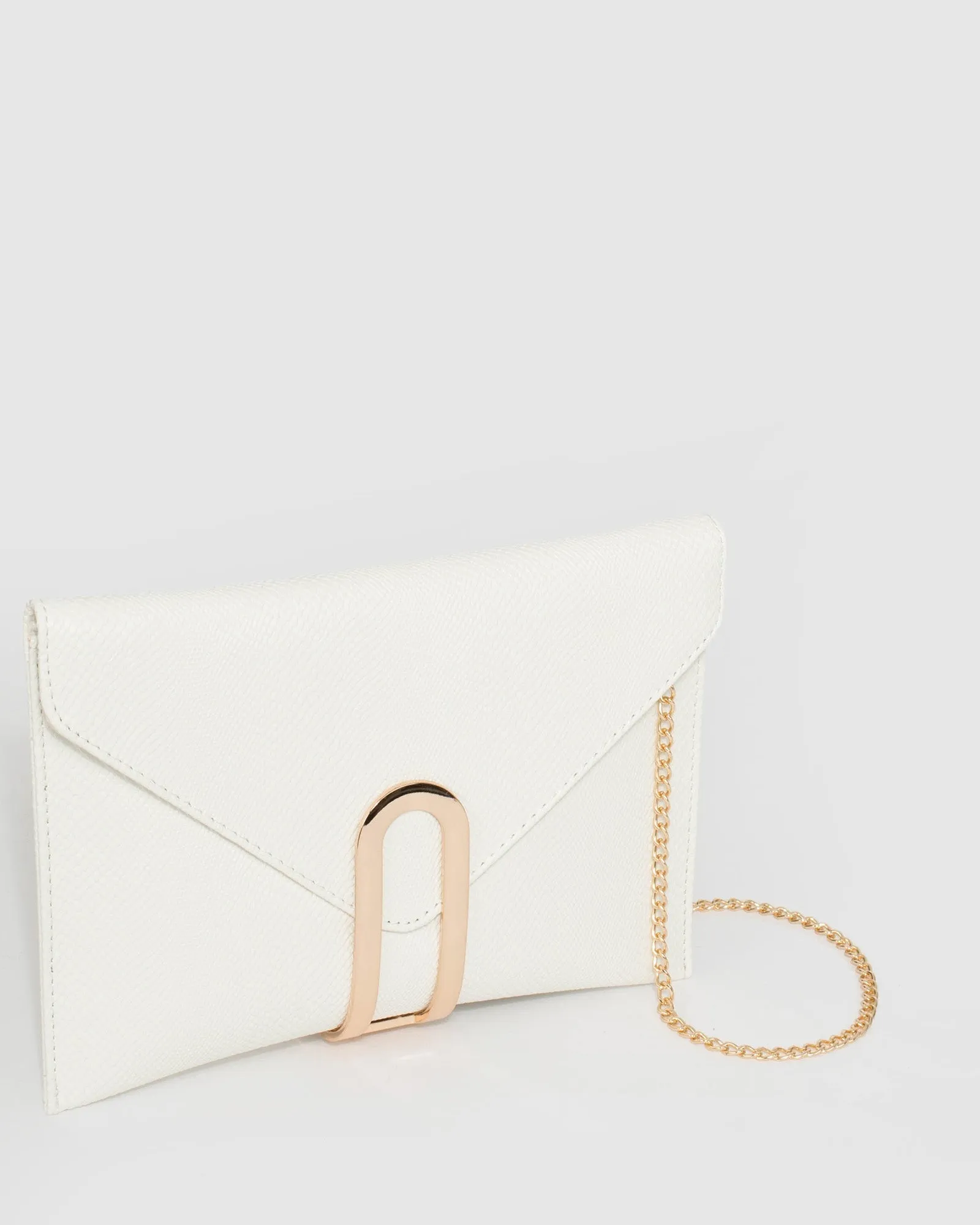 White Kimberly Clasp Clutch Bag