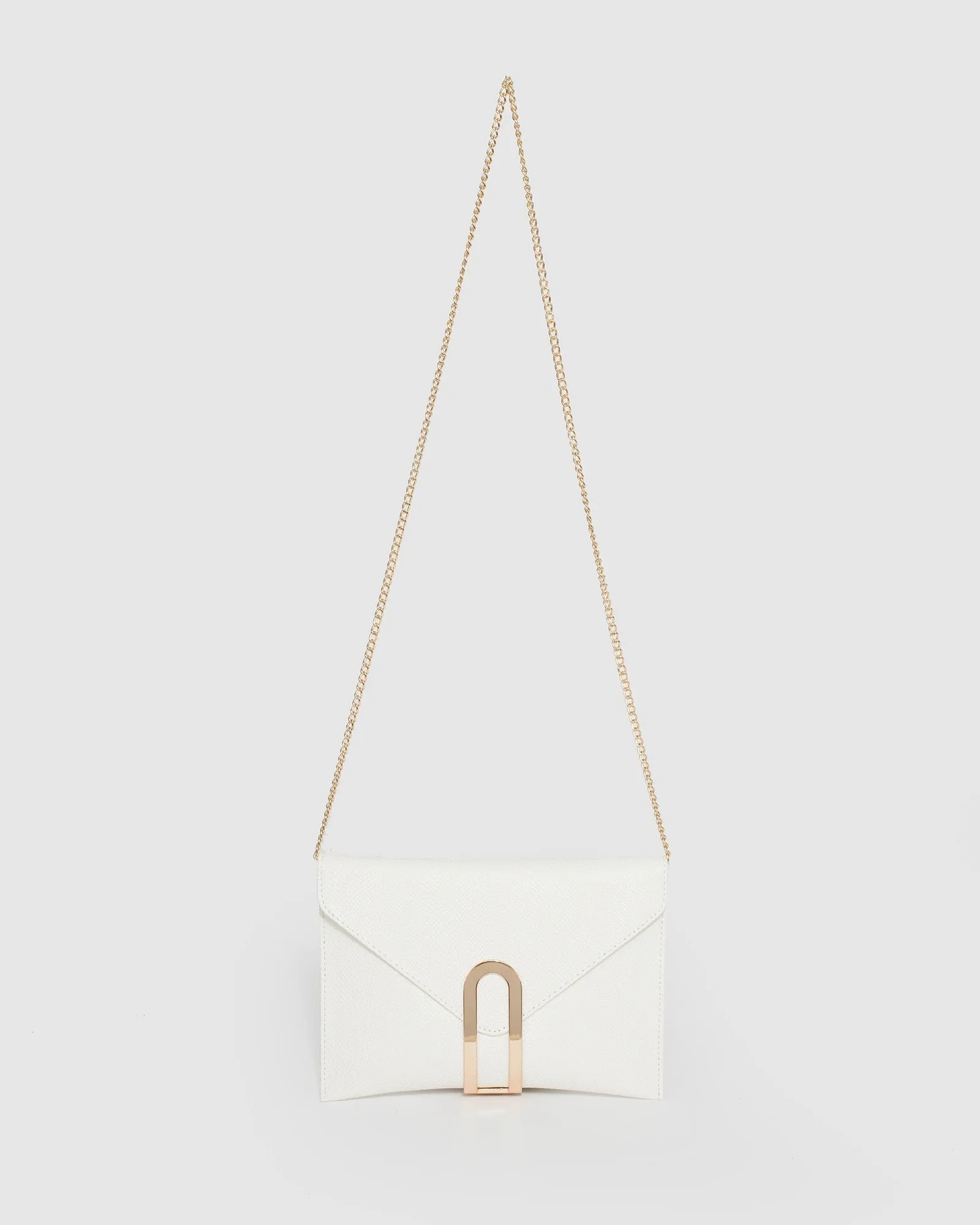 White Kimberly Clasp Clutch Bag