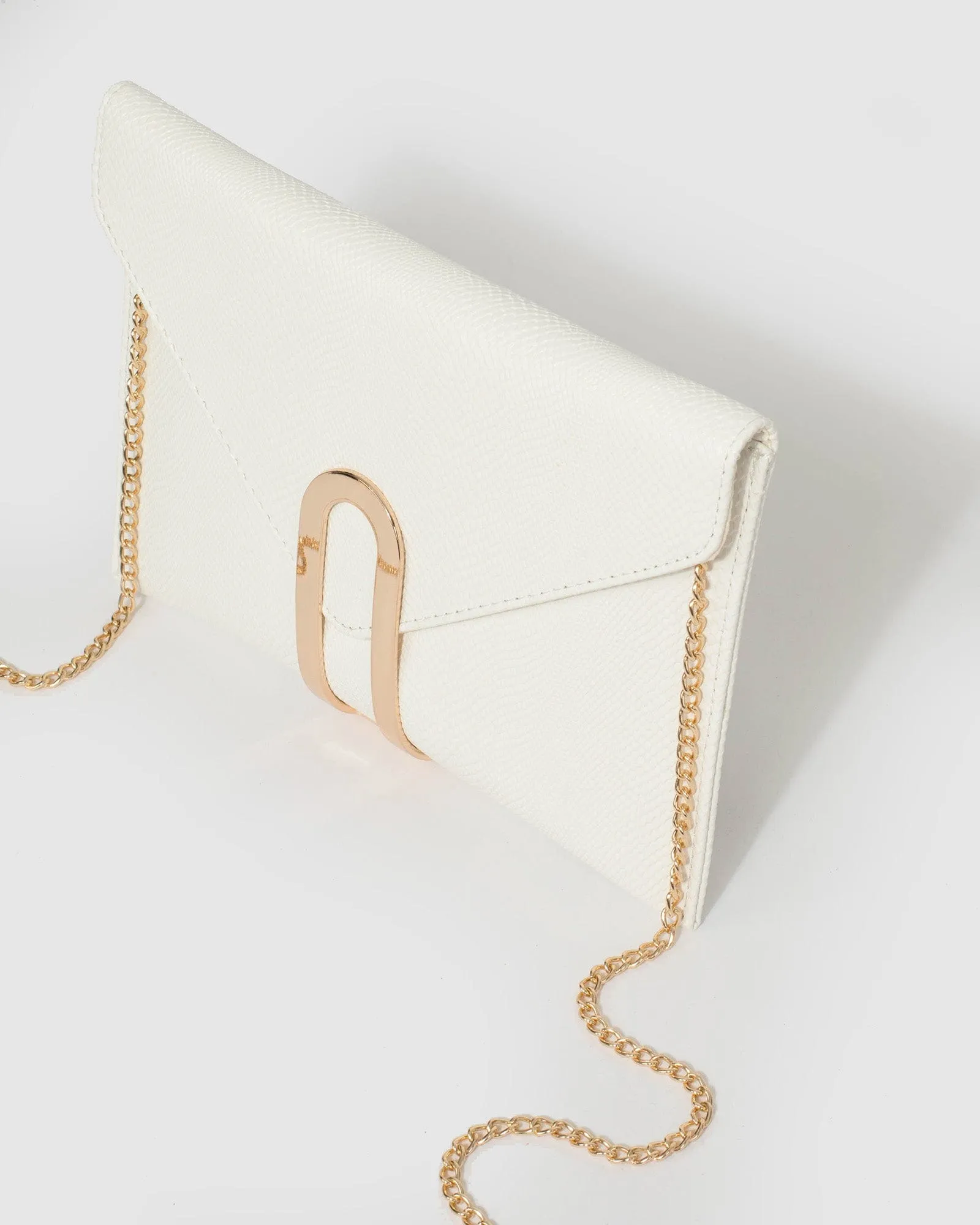 White Kimberly Clasp Clutch Bag