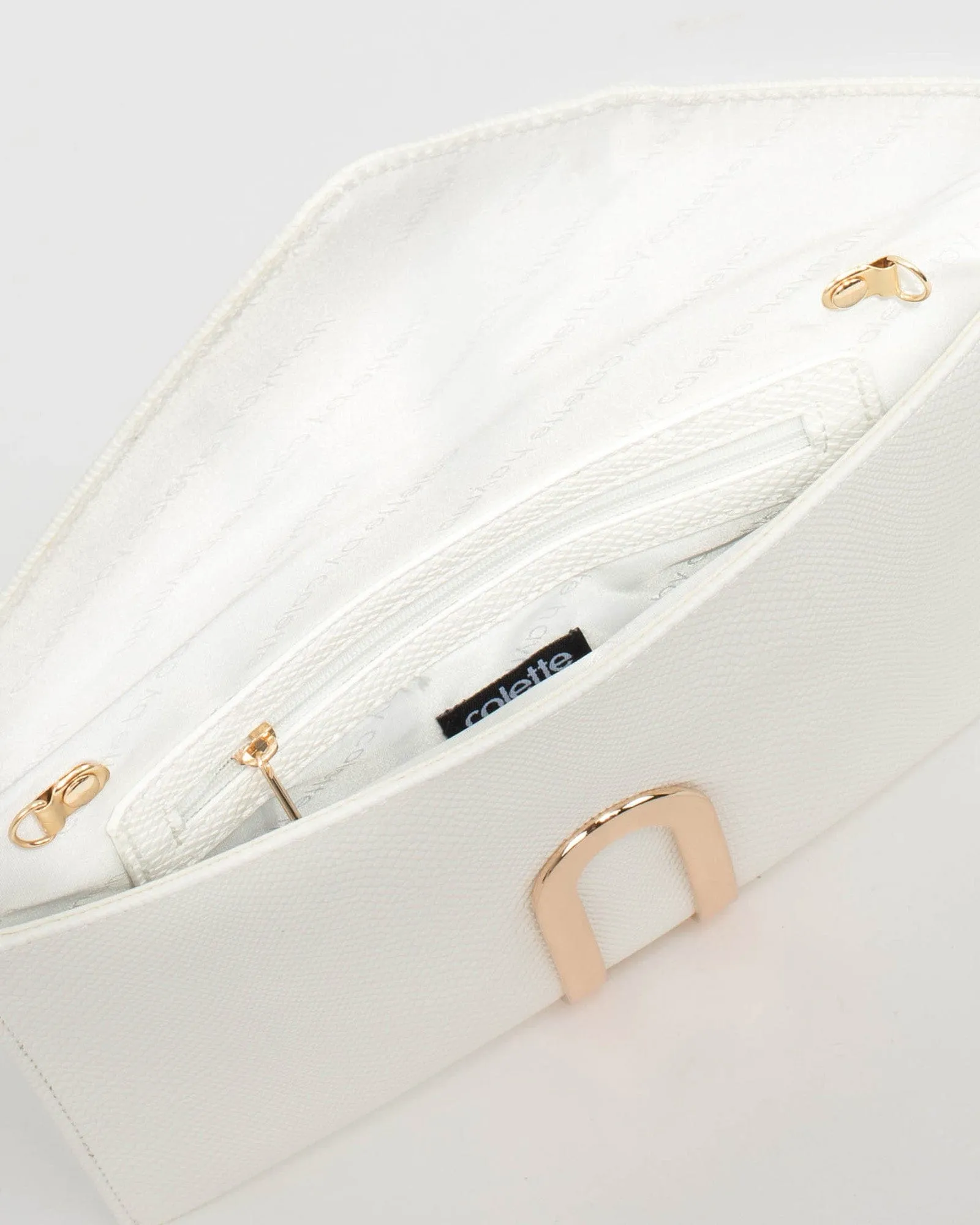 White Kimberly Clasp Clutch Bag