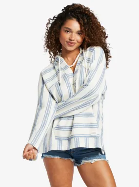 Wild And Free Poncho Style Hoodie - Bayside Stripe