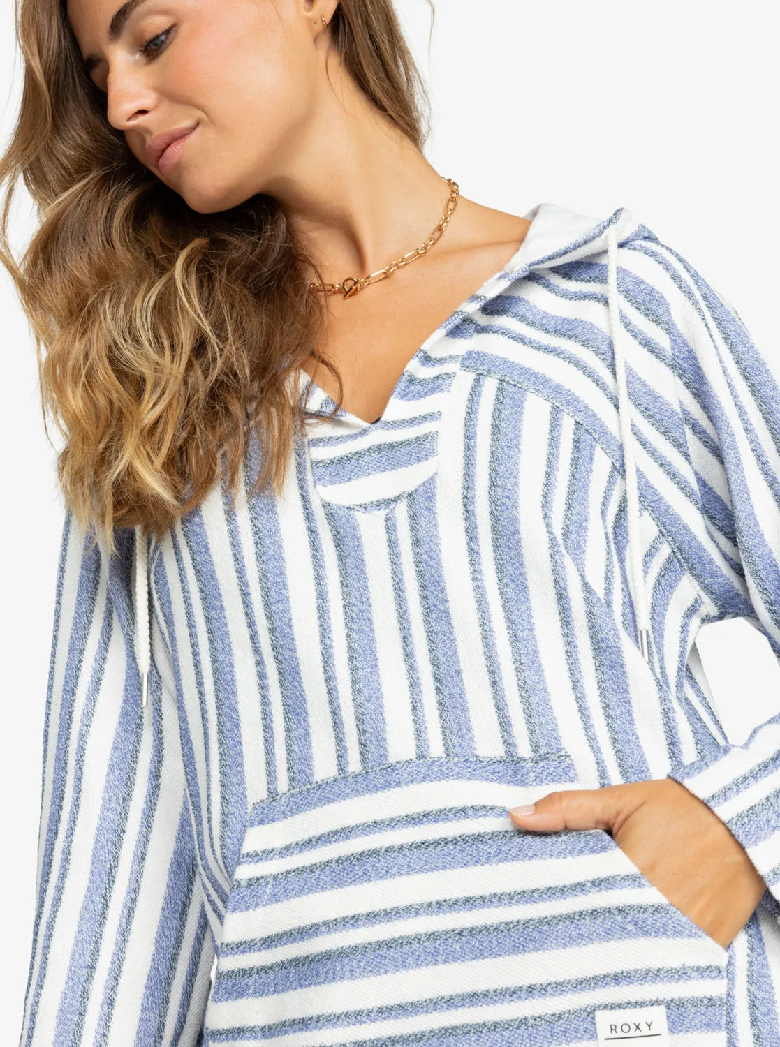 Wild And Free Poncho Style Hoodie - Bijou Silk Caye Stripe