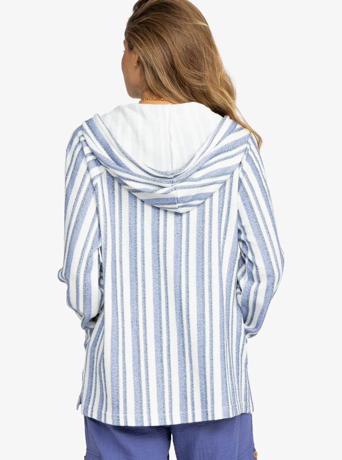 Wild And Free Poncho Style Hoodie - Bijou Silk Caye Stripe