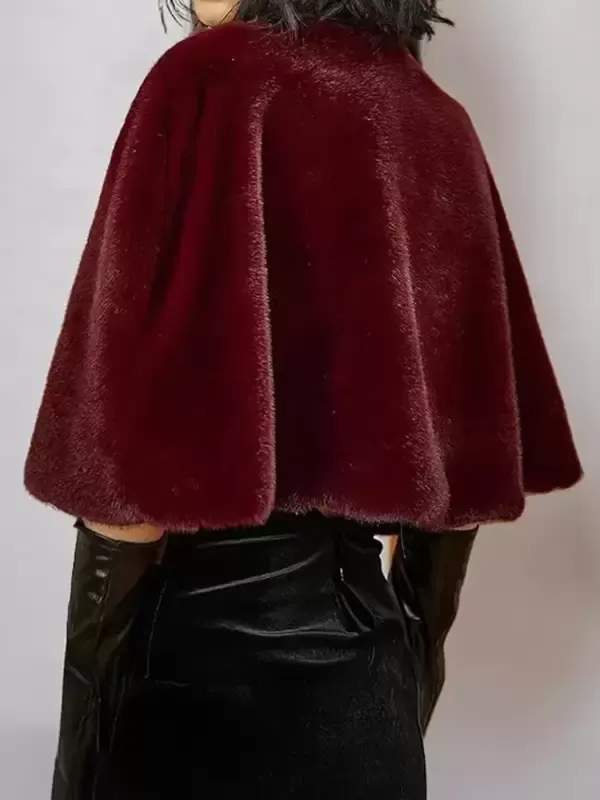 Women Poncho Burgundy Cape