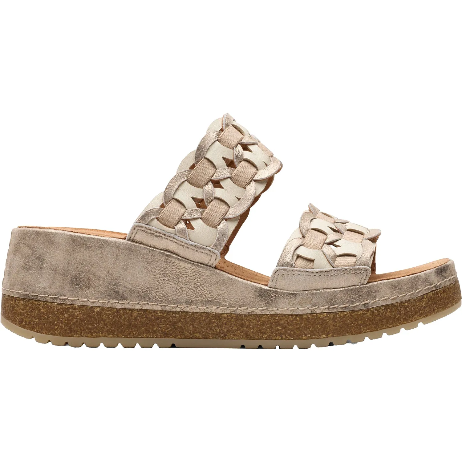 Women's Clarks Kassanda Mule Metallic Combi Leather/Synthetic