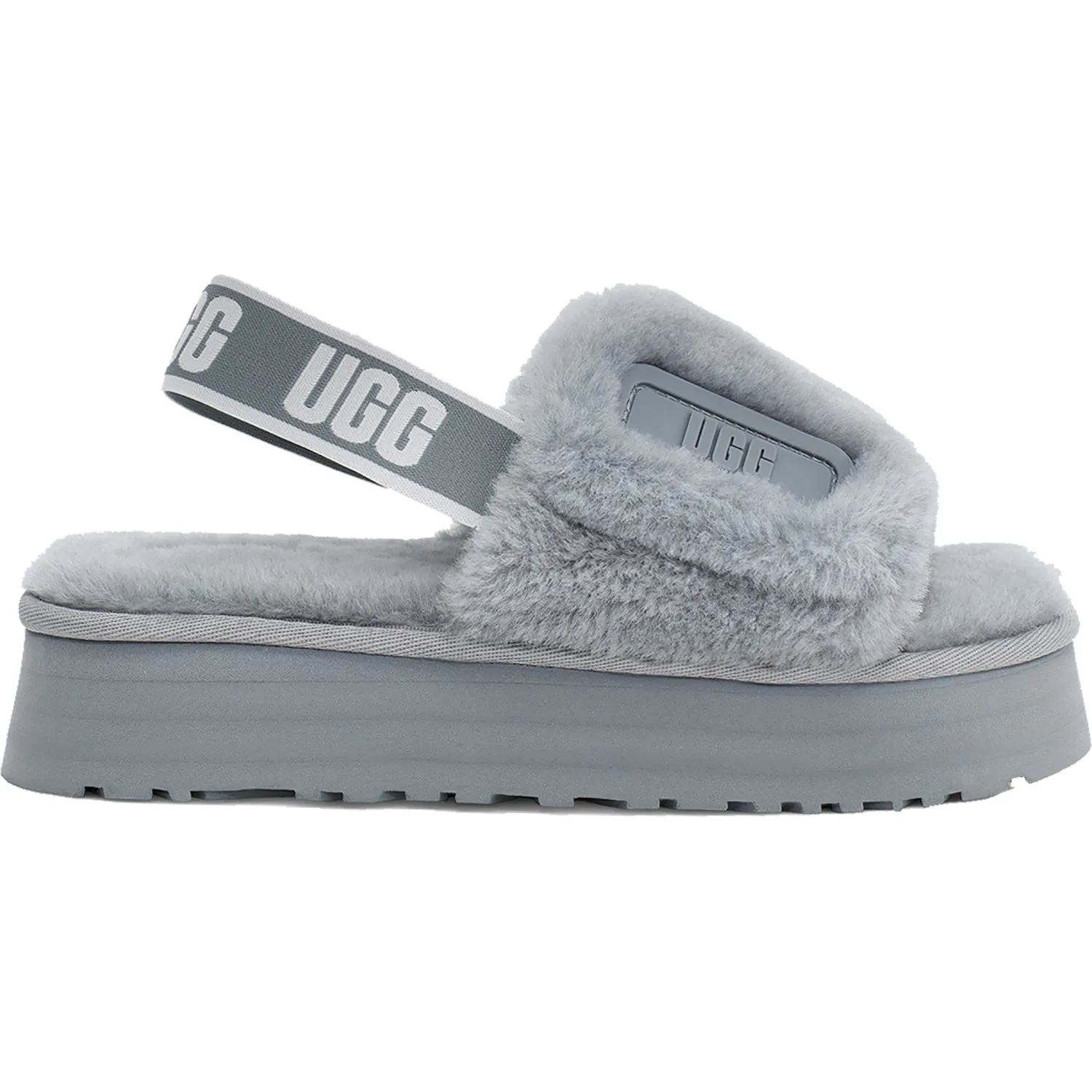 Women's UGG Disco Slide Ash Fog Sheepskin