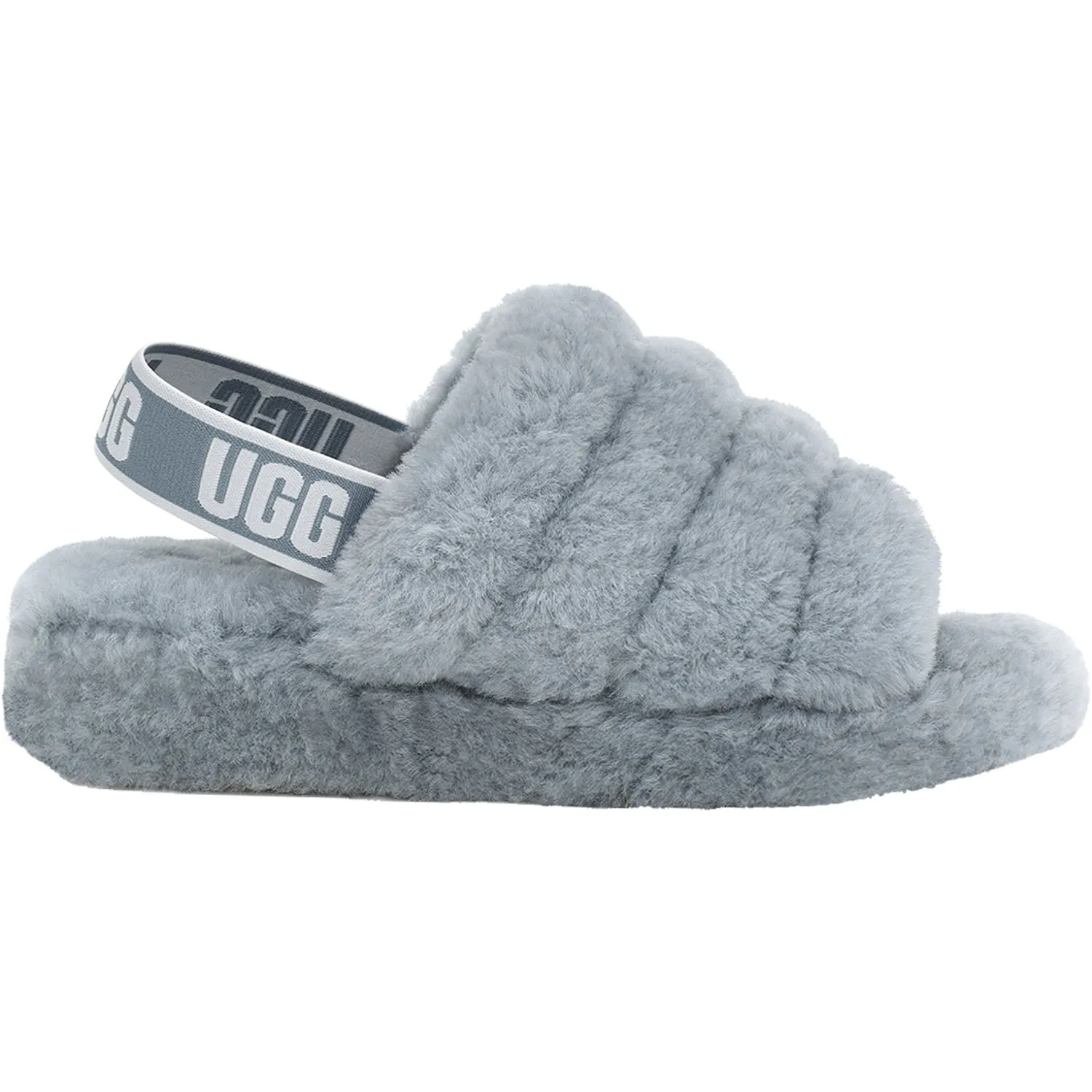 Women's UGG Fluff Yeah Slide Ash Fog Sheepskin