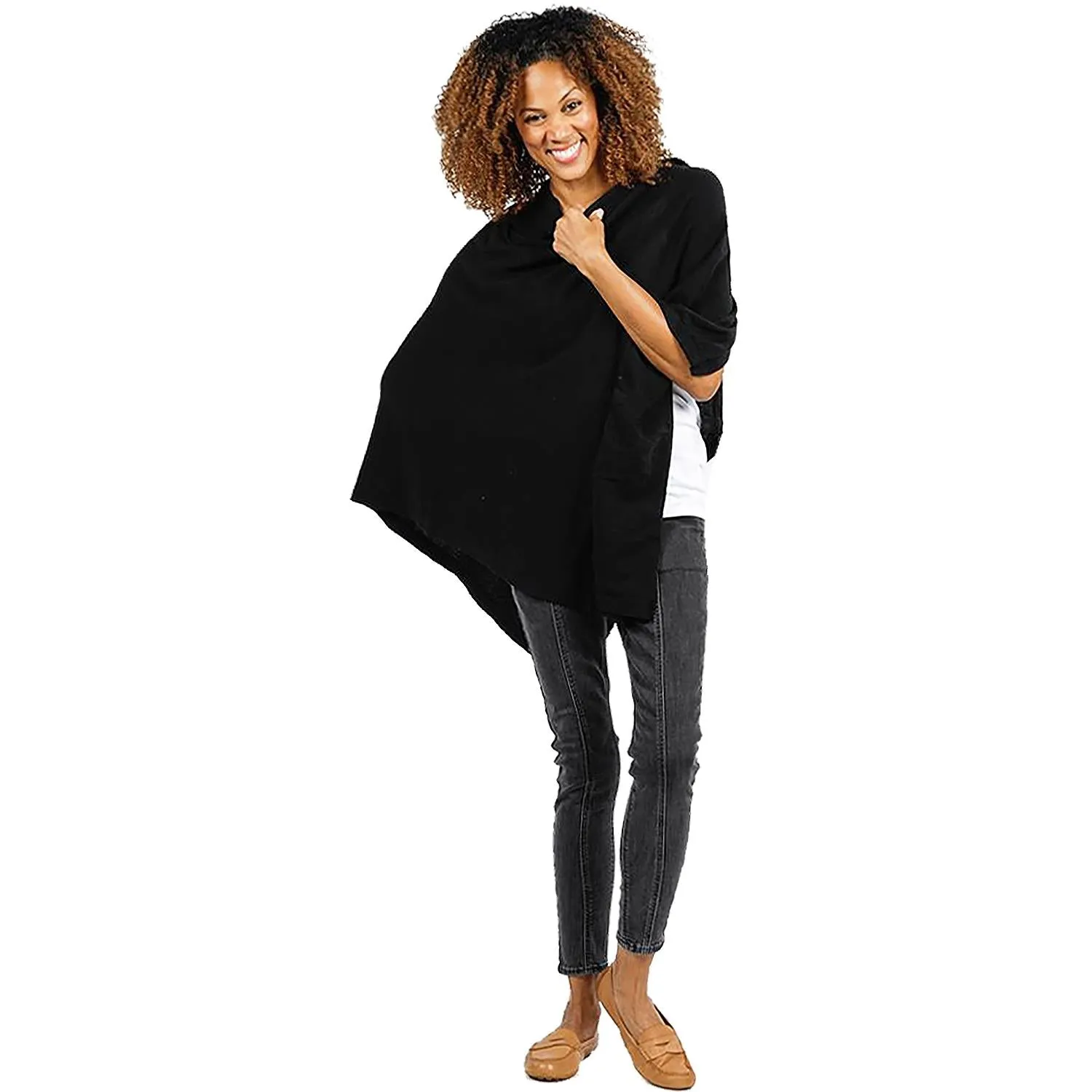 Women's Zestt Organics Organic Cotton Travel Poncho Black