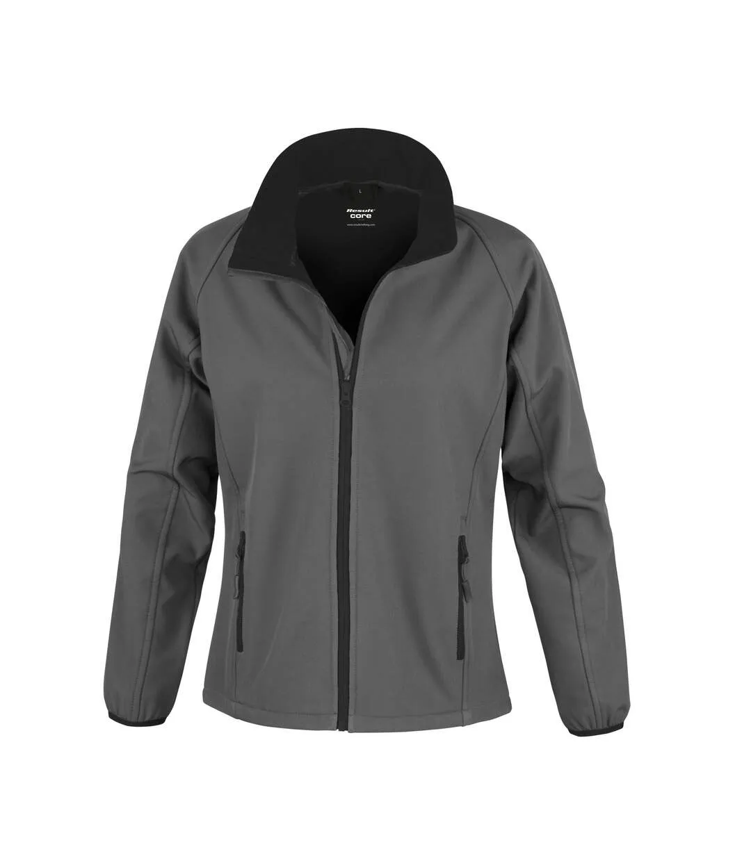 Womens/ladies printable soft shell jacket charcoal/black Result Core