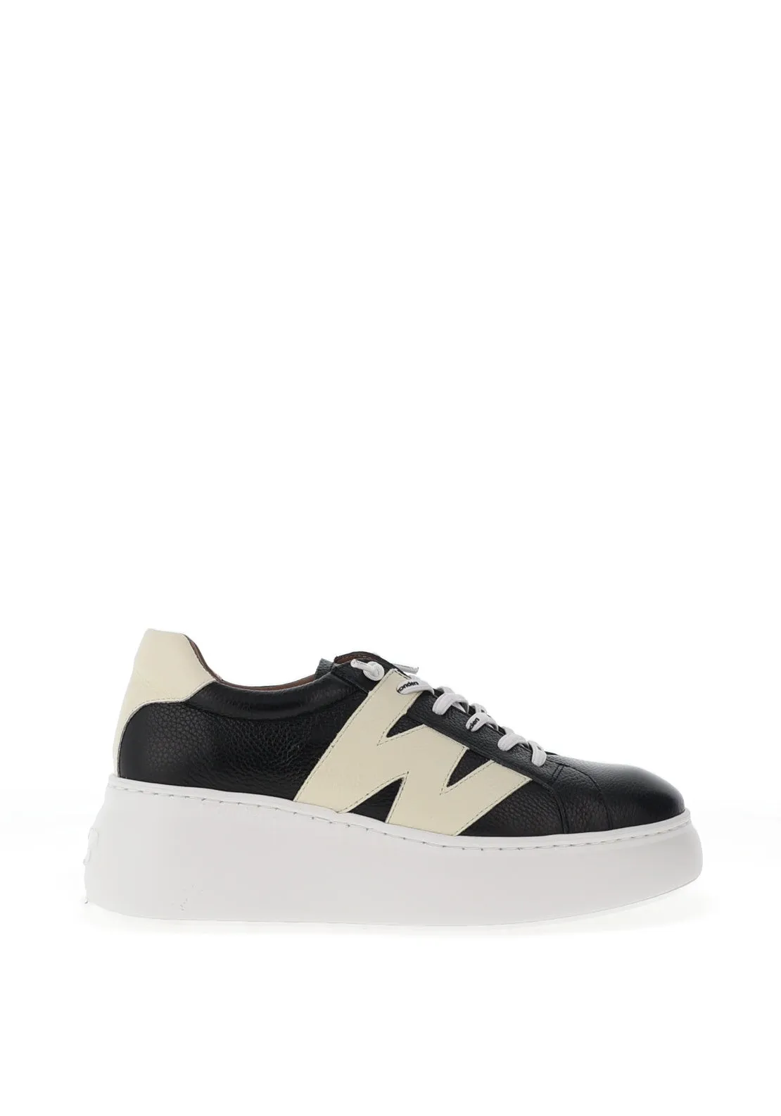 Wonders Dorita Leather Wedge Trainers, Black