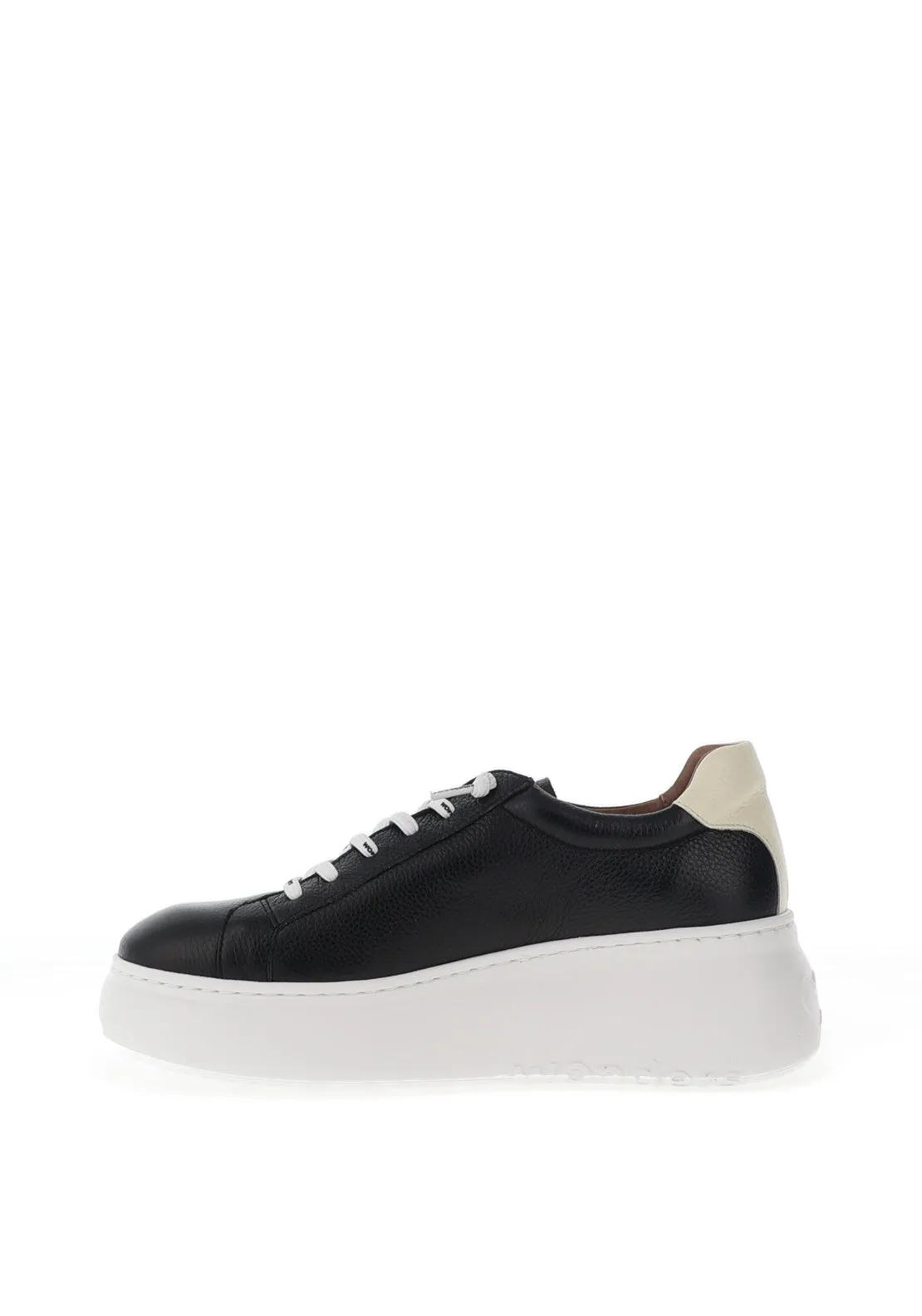 Wonders Dorita Leather Wedge Trainers, Black