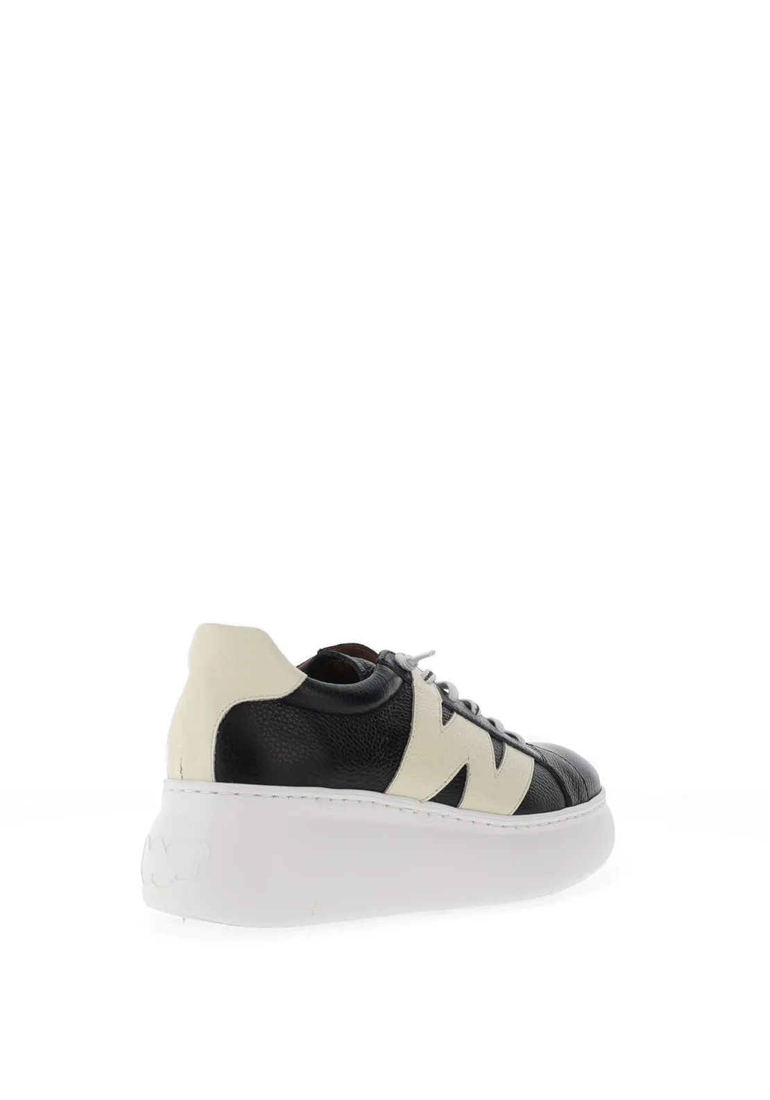 Wonders Dorita Leather Wedge Trainers, Black