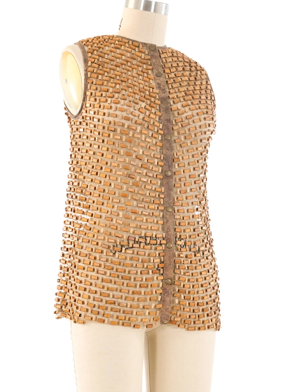 Wood Beaded Vest