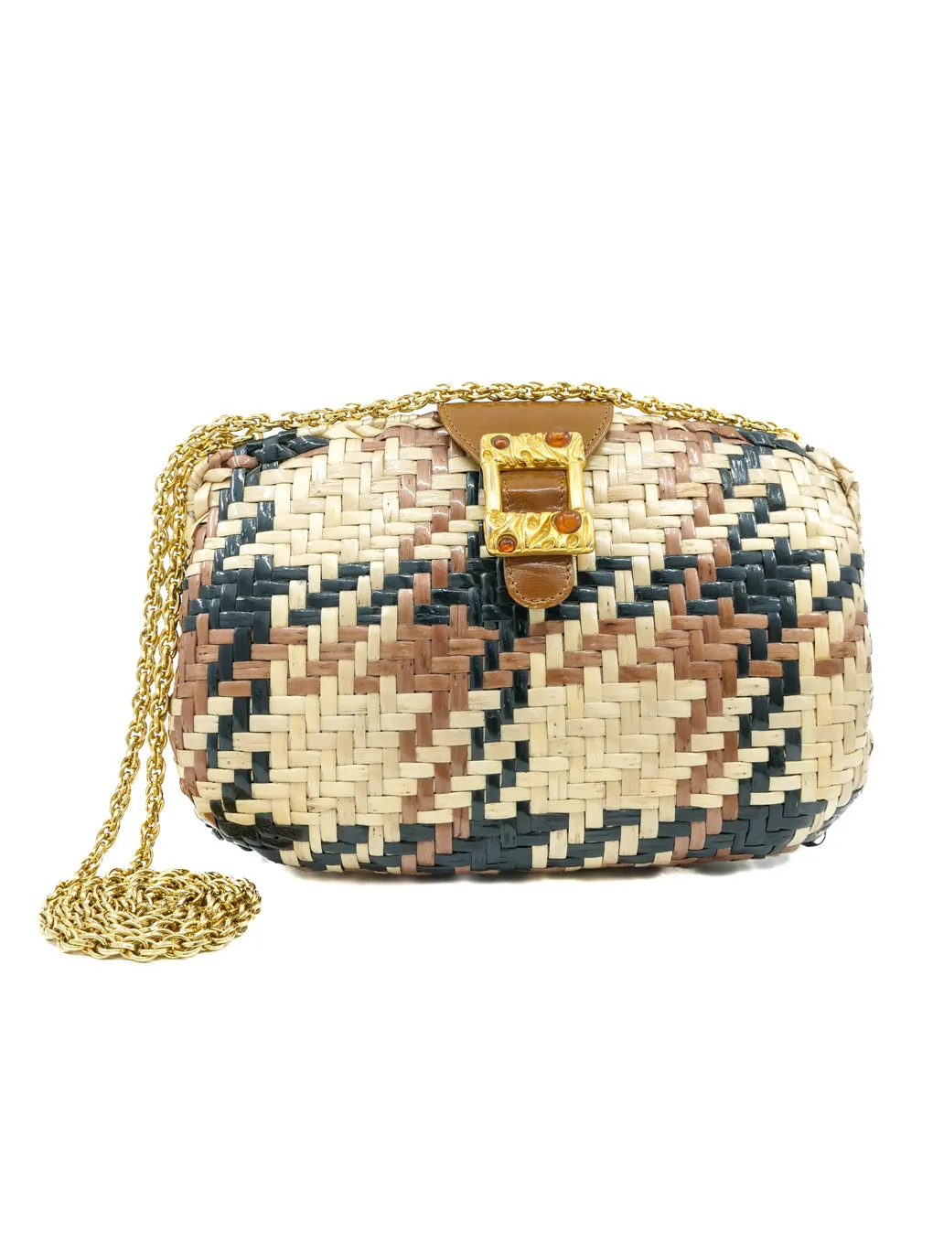 Woven Wicker Convertible Clutch