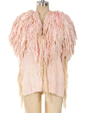 Yarn Fringe Shag Woven Vest