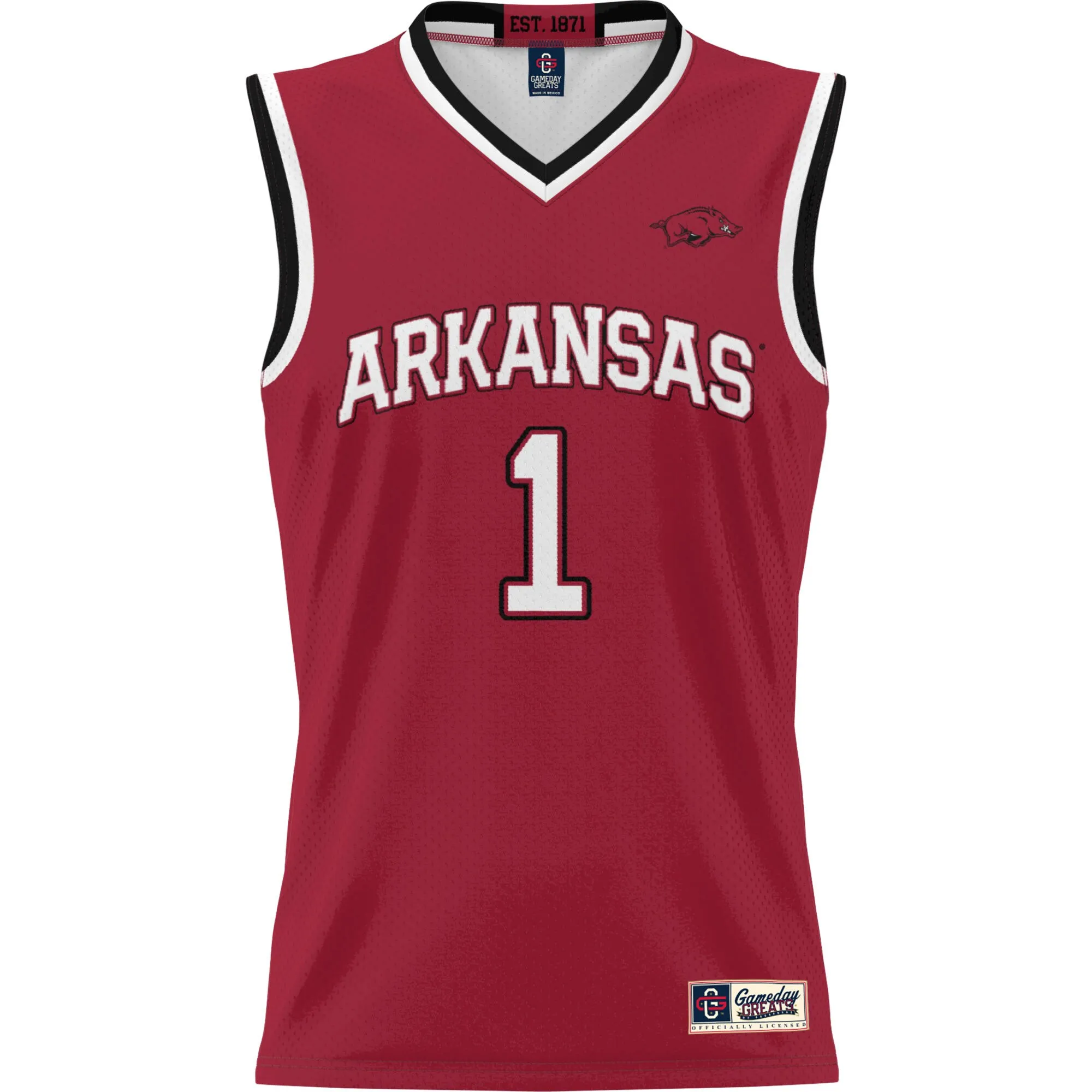 Youth GameDay Greats #1 Cardinal Arkansas Razorbacks Lightweight Basketball Jersey