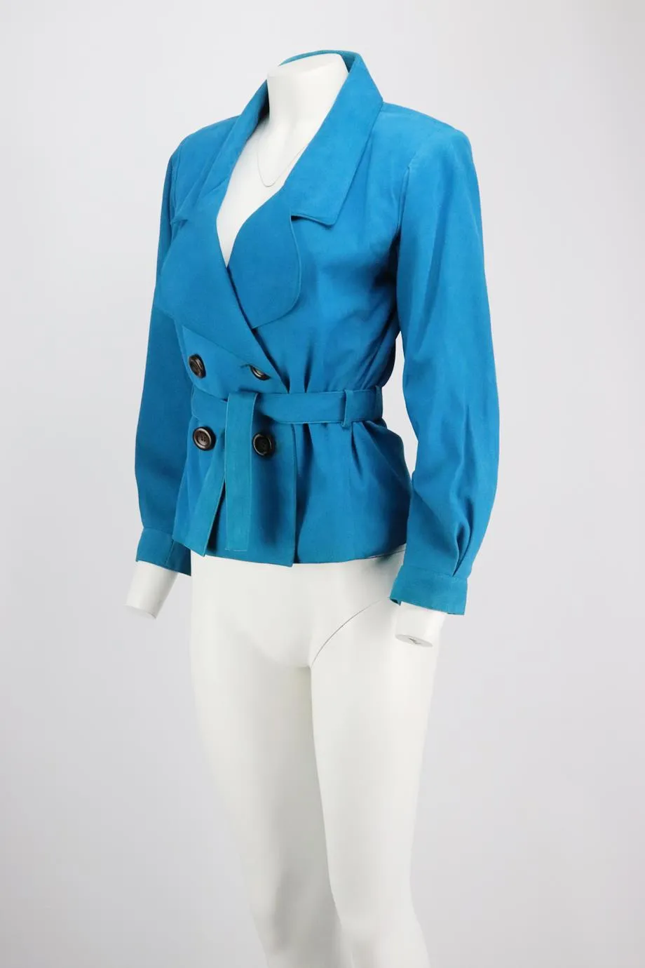 YVES SAINT LAURENT VINTAGE BELTED SUEDE JACKET FR 34 UK 6