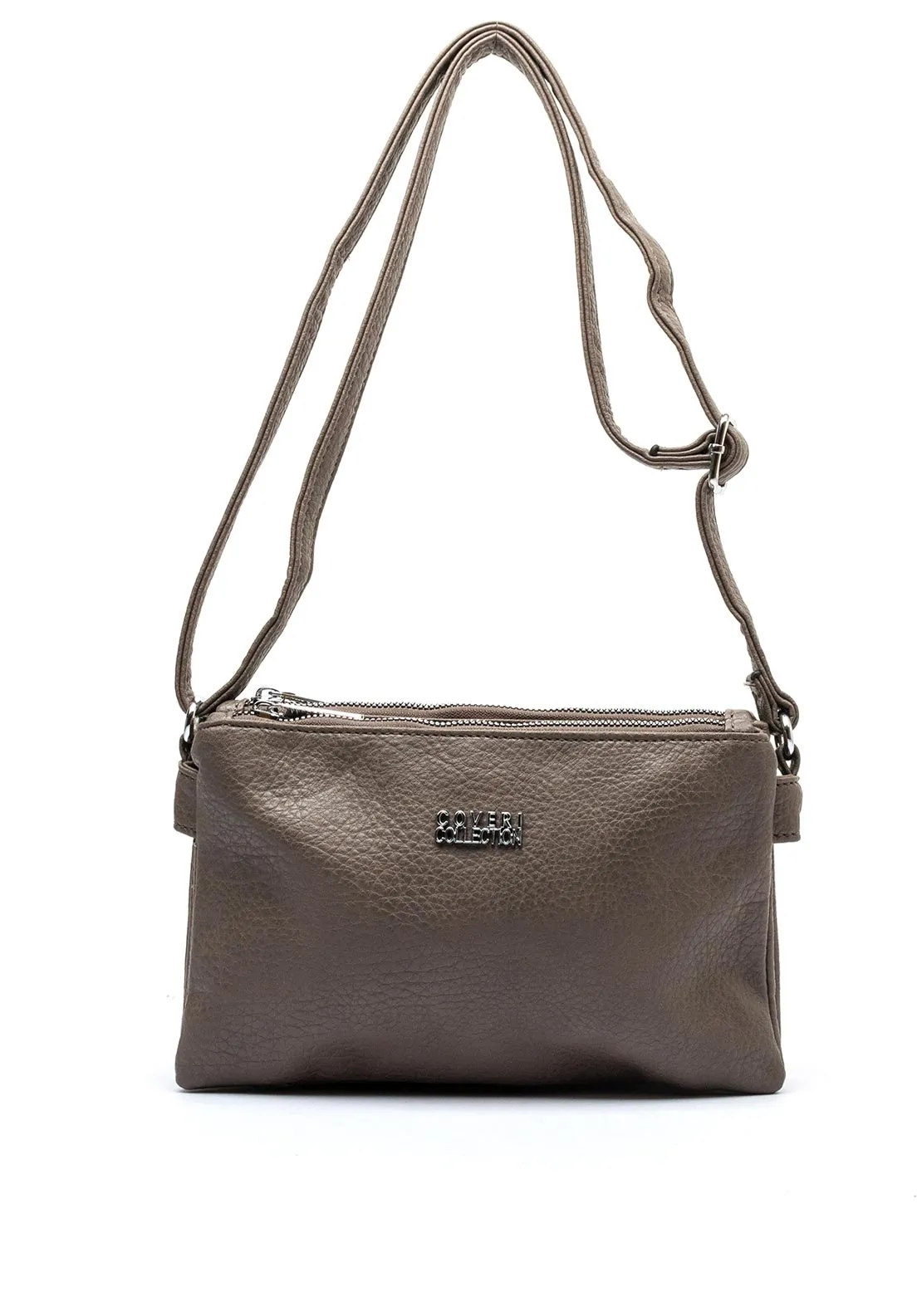 Zen Collection Triple Compartment Crossbody Bag, Grey